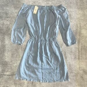 Bebe NWT Chambray Off the Shoulder Mini Dress